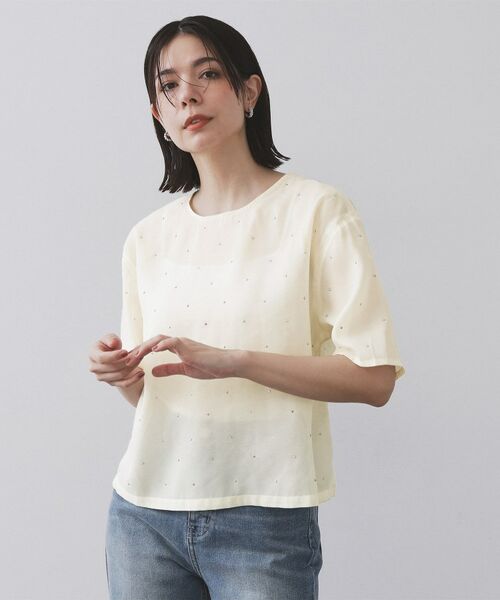 OPAQUE.CLIP / オペーク ドット クリップ シャツ・ブラウス | シアービジューブラウス【手洗い可】 | 詳細1