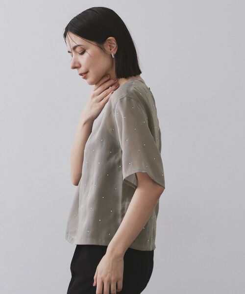 OPAQUE.CLIP / オペーク ドット クリップ シャツ・ブラウス | シアービジューブラウス【手洗い可】 | 詳細10