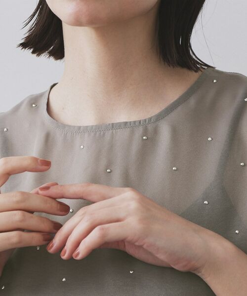 OPAQUE.CLIP / オペーク ドット クリップ シャツ・ブラウス | シアービジューブラウス【手洗い可】 | 詳細12