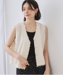 OPAQUE.CLIP / オペーク ドット クリップ ベスト | フリンジジャカードベスト【洗濯機洗い可】