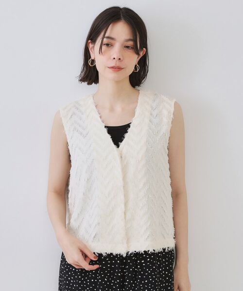 OPAQUE.CLIP / オペーク ドット クリップ ベスト | フリンジジャカードベスト【洗濯機洗い可】 | 詳細10