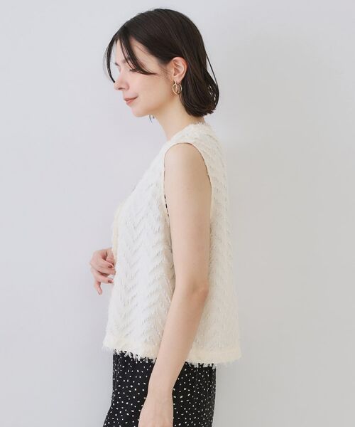 OPAQUE.CLIP / オペーク ドット クリップ ベスト | フリンジジャカードベスト【洗濯機洗い可】 | 詳細11
