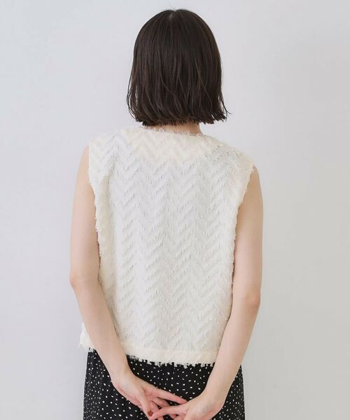 OPAQUE.CLIP / オペーク ドット クリップ ベスト | フリンジジャカードベスト【洗濯機洗い可】 | 詳細12