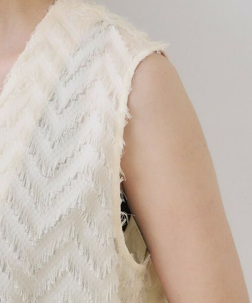 OPAQUE.CLIP / オペーク ドット クリップ ベスト | フリンジジャカードベスト【洗濯機洗い可】 | 詳細14