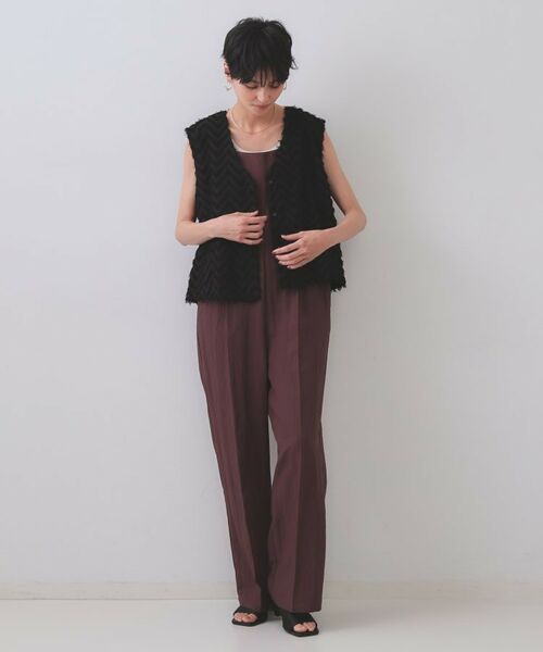 OPAQUE.CLIP / オペーク ドット クリップ ベスト | フリンジジャカードベスト【洗濯機洗い可】 | 詳細2