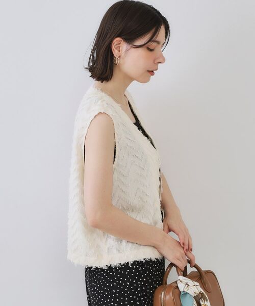 OPAQUE.CLIP / オペーク ドット クリップ ベスト | フリンジジャカードベスト【洗濯機洗い可】 | 詳細6