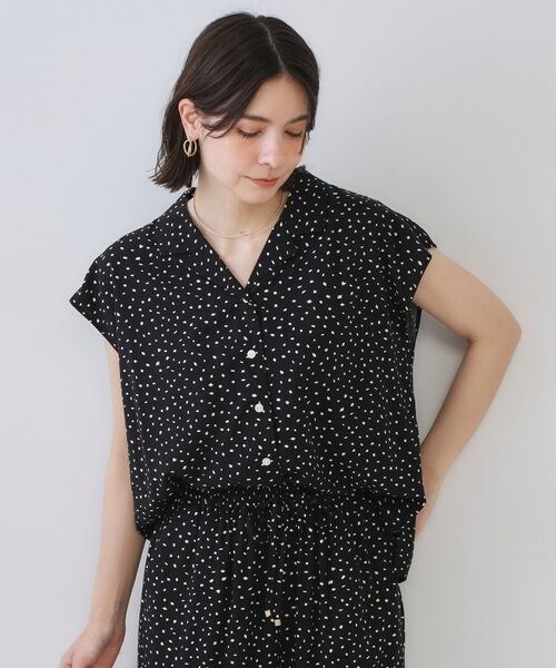 OPAQUE.CLIP / オペーク ドット クリップ シャツ・ブラウス | 幾何柄プリントシャツ/セットアップ対応【洗える】(ブラック(119))