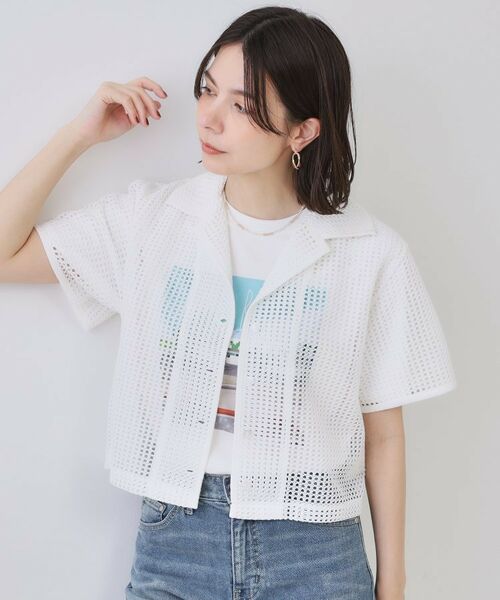 OPAQUE.CLIP / オペーク ドット クリップ シャツ・ブラウス | メッシュ開襟シャツ【洗濯機洗い可】 | 詳細1