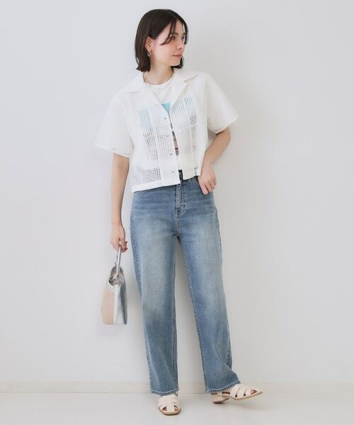 OPAQUE.CLIP / オペーク ドット クリップ シャツ・ブラウス | メッシュ開襟シャツ【洗濯機洗い可】 | 詳細2