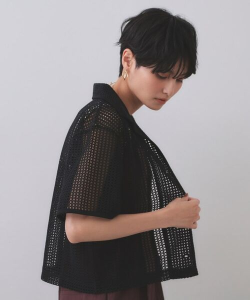 OPAQUE.CLIP / オペーク ドット クリップ シャツ・ブラウス | メッシュ開襟シャツ【洗濯機洗い可】 | 詳細5