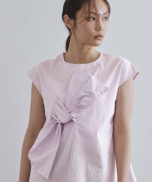 OPAQUE.CLIP / オペーク ドット クリップ シャツ・ブラウス | リボンモチーフブラウス【洗濯機洗い可】(ラベンダー(080))