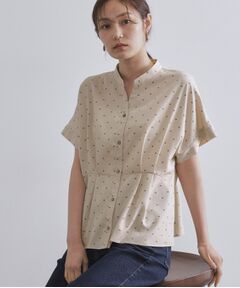 OPAQUE.CLIP / オペーク ドット クリップ シャツ・ブラウス | プリントペプラムブラウス【洗濯機洗い可】