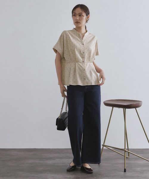 OPAQUE.CLIP / オペーク ドット クリップ シャツ・ブラウス | プリントペプラムブラウス【洗濯機洗い可】 | 詳細10