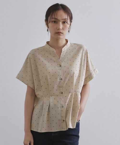 OPAQUE.CLIP / オペーク ドット クリップ シャツ・ブラウス | プリントペプラムブラウス【洗濯機洗い可】 | 詳細13