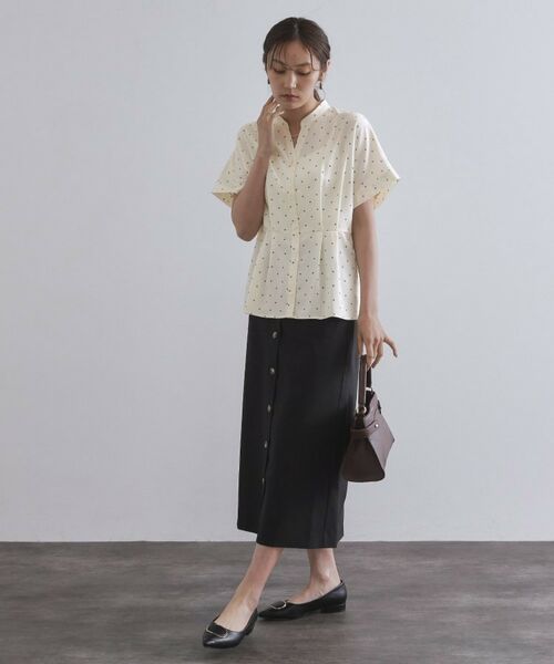 OPAQUE.CLIP / オペーク ドット クリップ シャツ・ブラウス | プリントペプラムブラウス【洗濯機洗い可】 | 詳細2