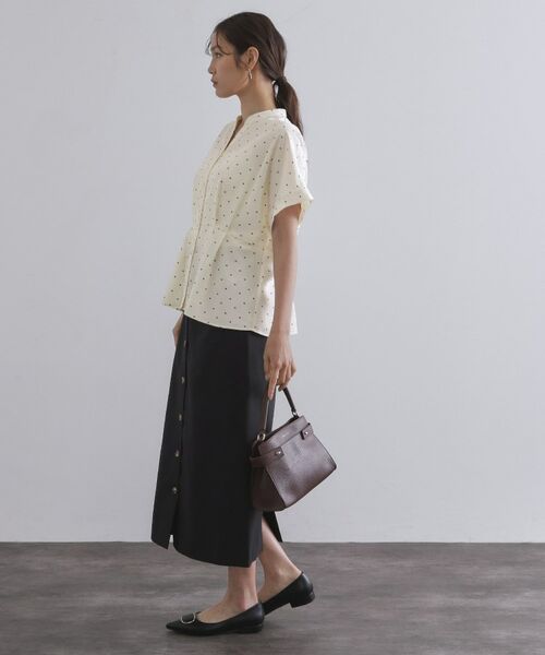 OPAQUE.CLIP / オペーク ドット クリップ シャツ・ブラウス | プリントペプラムブラウス【洗濯機洗い可】 | 詳細3