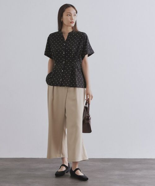 OPAQUE.CLIP / オペーク ドット クリップ シャツ・ブラウス | プリントペプラムブラウス【洗濯機洗い可】 | 詳細6