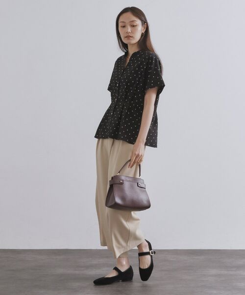 OPAQUE.CLIP / オペーク ドット クリップ シャツ・ブラウス | プリントペプラムブラウス【洗濯機洗い可】 | 詳細7