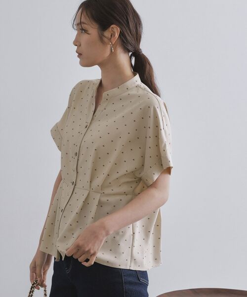 OPAQUE.CLIP / オペーク ドット クリップ シャツ・ブラウス | プリントペプラムブラウス【洗濯機洗い可】 | 詳細9