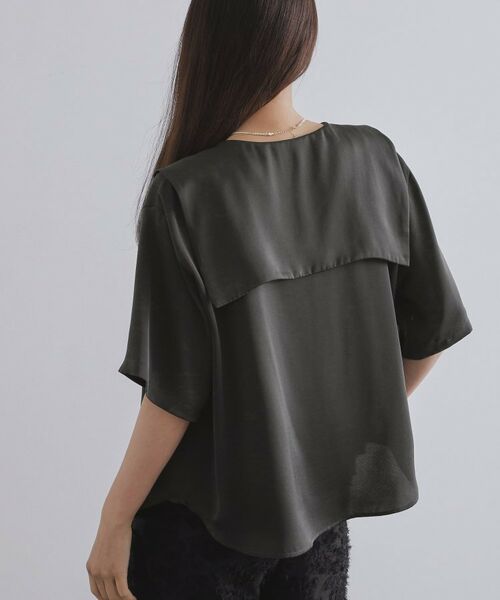 OPAQUE.CLIP / オペーク ドット クリップ シャツ・ブラウス | ヴィンテージサテンセーラーカラーブラウス【洗濯機洗い可】 | 詳細1