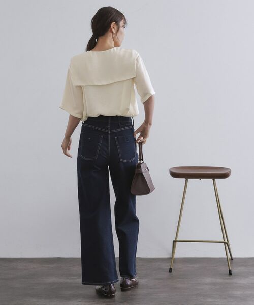 OPAQUE.CLIP / オペーク ドット クリップ シャツ・ブラウス | ヴィンテージサテンセーラーカラーブラウス【洗濯機洗い可】 | 詳細11