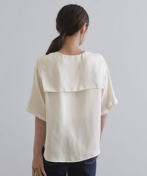 OPAQUE.CLIP / オペーク ドット クリップ シャツ・ブラウス | ヴィンテージサテンセーラーカラーブラウス【洗濯機洗い可】 | 詳細15