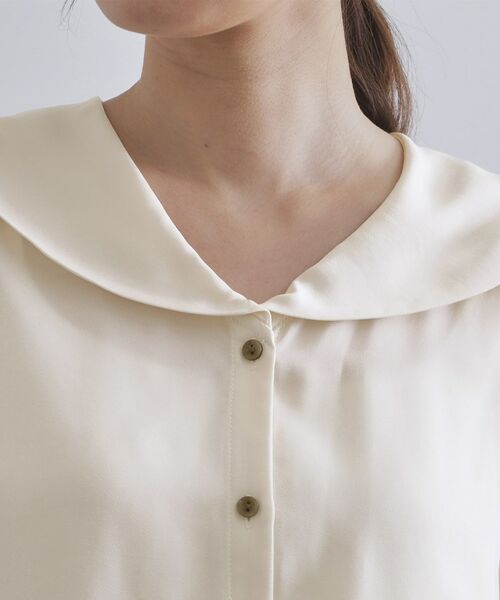 OPAQUE.CLIP / オペーク ドット クリップ シャツ・ブラウス | ヴィンテージサテンセーラーカラーブラウス【洗濯機洗い可】 | 詳細16