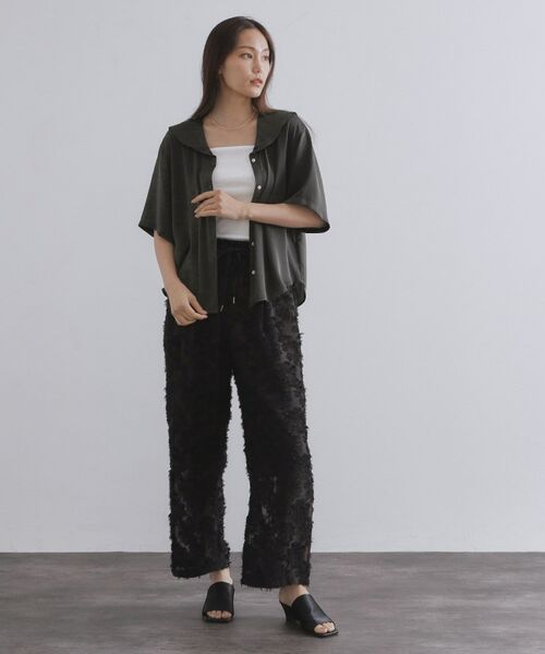 OPAQUE.CLIP / オペーク ドット クリップ シャツ・ブラウス | ヴィンテージサテンセーラーカラーブラウス【洗濯機洗い可】 | 詳細2