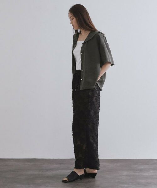 OPAQUE.CLIP / オペーク ドット クリップ シャツ・ブラウス | ヴィンテージサテンセーラーカラーブラウス【洗濯機洗い可】 | 詳細3