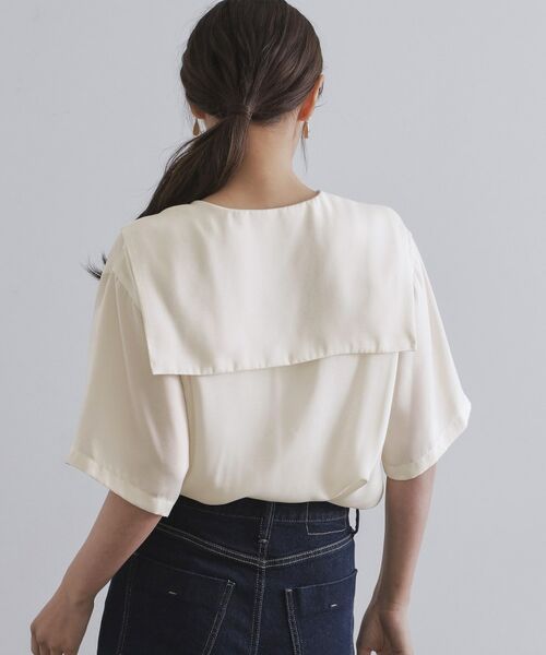 OPAQUE.CLIP / オペーク ドット クリップ シャツ・ブラウス | ヴィンテージサテンセーラーカラーブラウス【洗濯機洗い可】 | 詳細9