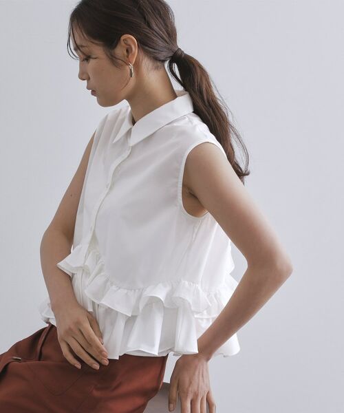 OPAQUE.CLIP / オペーク ドット クリップ シャツ・ブラウス | 《Can Cam掲載》裾ラッフルフリルシャツ【洗濯機洗い可】 | 詳細1