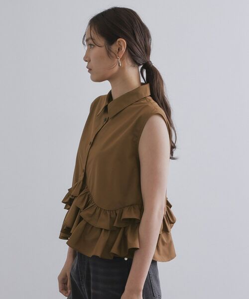 OPAQUE.CLIP / オペーク ドット クリップ シャツ・ブラウス | 《Can Cam掲載》裾ラッフルフリルシャツ【洗濯機洗い可】 | 詳細14