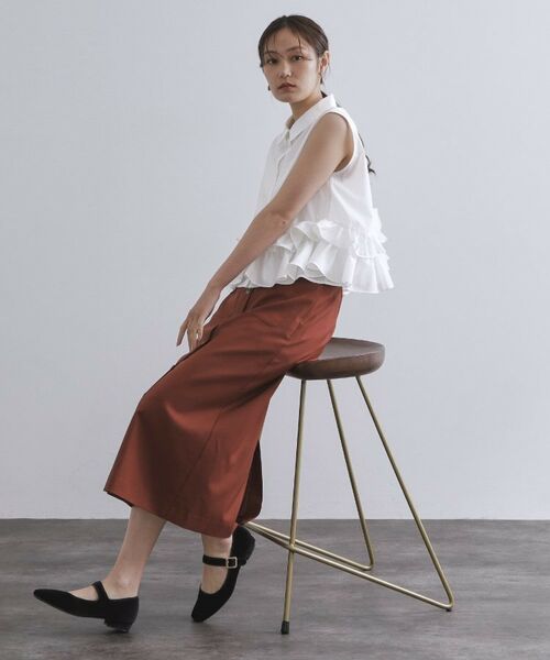 OPAQUE.CLIP / オペーク ドット クリップ シャツ・ブラウス | 《Can Cam掲載》裾ラッフルフリルシャツ【洗濯機洗い可】 | 詳細2