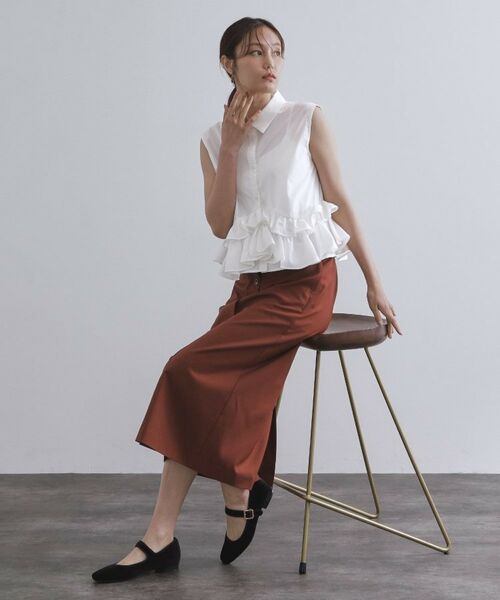 OPAQUE.CLIP / オペーク ドット クリップ シャツ・ブラウス | 《Can Cam掲載》裾ラッフルフリルシャツ【洗濯機洗い可】 | 詳細3