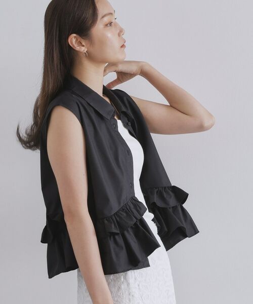 OPAQUE.CLIP / オペーク ドット クリップ シャツ・ブラウス | 《Can Cam掲載》裾ラッフルフリルシャツ【洗濯機洗い可】 | 詳細5