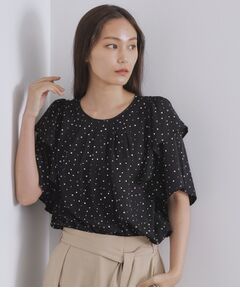OPAQUE.CLIP / オペーク ドット クリップ シャツ・ブラウス | ランダムドットフリルブラウス【洗濯機洗い可】