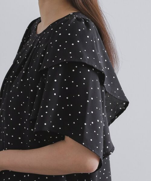 OPAQUE.CLIP / オペーク ドット クリップ シャツ・ブラウス | ランダムドットフリルブラウス【洗濯機洗い可】 | 詳細18