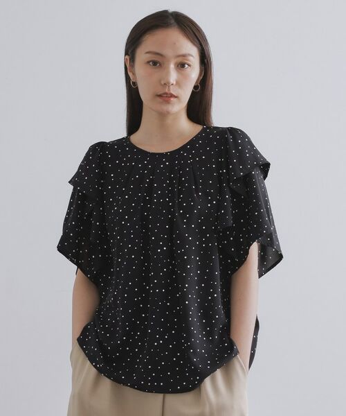 OPAQUE.CLIP / オペーク ドット クリップ シャツ・ブラウス | ランダムドットフリルブラウス【洗濯機洗い可】 | 詳細22