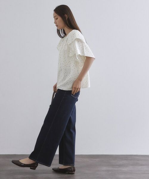 OPAQUE.CLIP / オペーク ドット クリップ シャツ・ブラウス | ランダムドットフリルブラウス【洗濯機洗い可】 | 詳細3