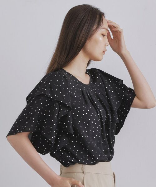 OPAQUE.CLIP / オペーク ドット クリップ シャツ・ブラウス | ランダムドットフリルブラウス【洗濯機洗い可】 | 詳細9