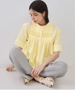 OPAQUE.CLIP / オペーク ドット クリップ シャツ・ブラウス | ピンタックフレアシャツ【洗濯機洗い可】