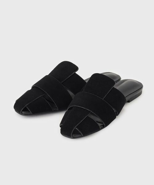 OPAQUE.CLIP / オペーク ドット クリップ サンダル | スエードメッシュラフミュールサンダル(ブラック(019))