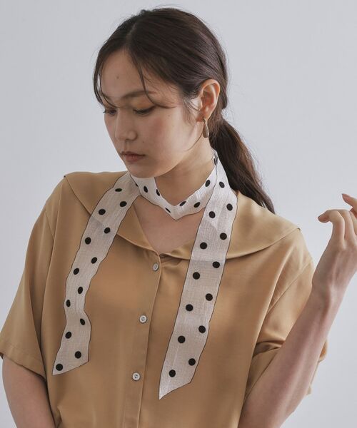 OPAQUE.CLIP / オペーク ドット クリップ バンダナ・スカーフ | シアーレーススカラップスカーフ | 詳細5