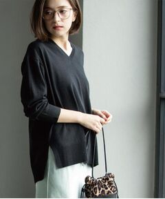 OPAQUE.CLIP / オペーク ドット クリップ ニット・セーター | Vネックニット/エクストラファインメリノウール【THEシリーズ/洗濯機OK】《6col/S～LL》