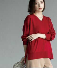 OPAQUE.CLIP / オペーク ドット クリップ ニット・セーター | Vネックニット/エクストラファインメリノウール【THEシリーズ/洗濯機OK】《6col/S～LL》