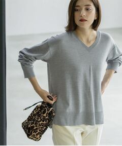 OPAQUE.CLIP / オペーク ドット クリップ ニット・セーター | Vネックニット/エクストラファインメリノウール【THEシリーズ/洗濯機OK】《6col/S～LL》