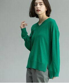 OPAQUE.CLIP / オペーク ドット クリップ ニット・セーター | Vネックニット/エクストラファインメリノウール【THEシリーズ/洗濯機OK】《6col/S～LL》