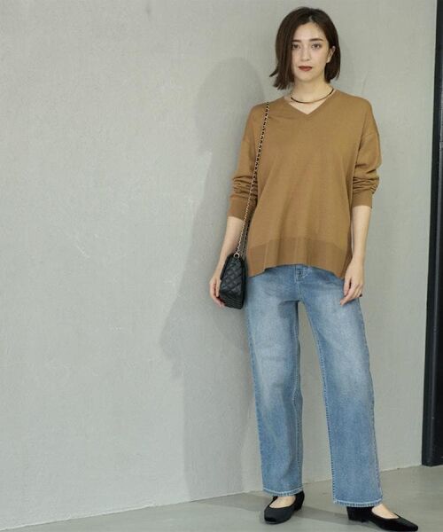 OPAQUE.CLIP / オペーク ドット クリップ ニット・セーター | Vネックニット/エクストラファインメリノウール【THEシリーズ/洗濯機OK】《6col/S~LL》 | 詳細11