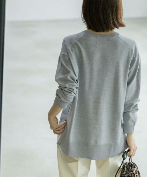 OPAQUE.CLIP / オペーク ドット クリップ ニット・セーター | Vネックニット/エクストラファインメリノウール【THEシリーズ/洗濯機OK】《6col/S~LL》 | 詳細26