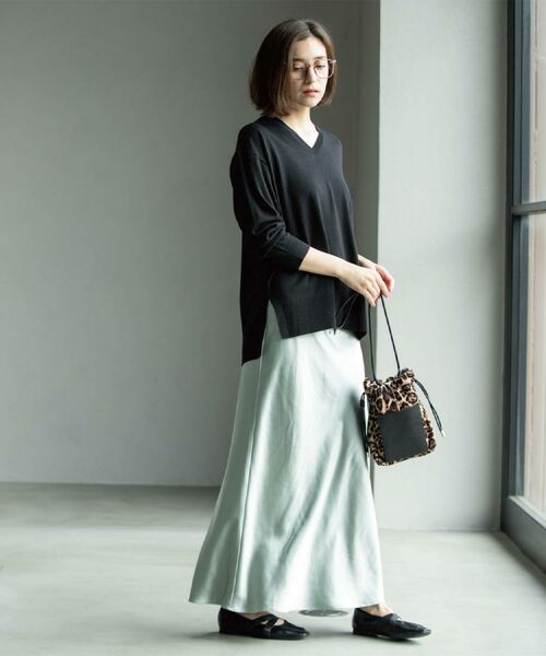 OPAQUE.CLIP / オペーク ドット クリップ ニット・セーター | Vネックニット/エクストラファインメリノウール【THEシリーズ/洗濯機OK】《6col/S~LL》 | 詳細5